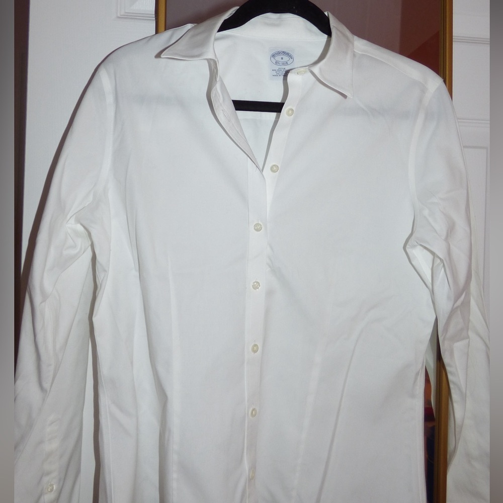 Women’s brooks brothers plain white button down